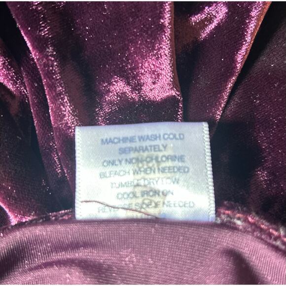 Cabernet Velvet Cowl Neck Top Tunic Burgundy SZ Large Boho Chic Cottage Holiday - Picture 9 of 10